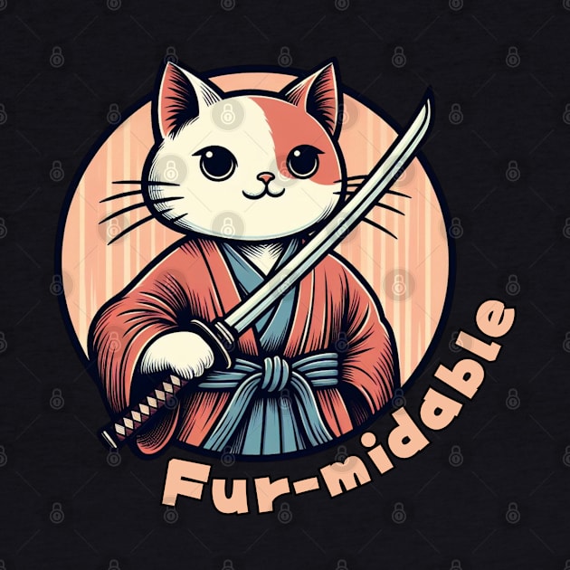 Samurai cat warrior Japanese cat by Japanese Fever